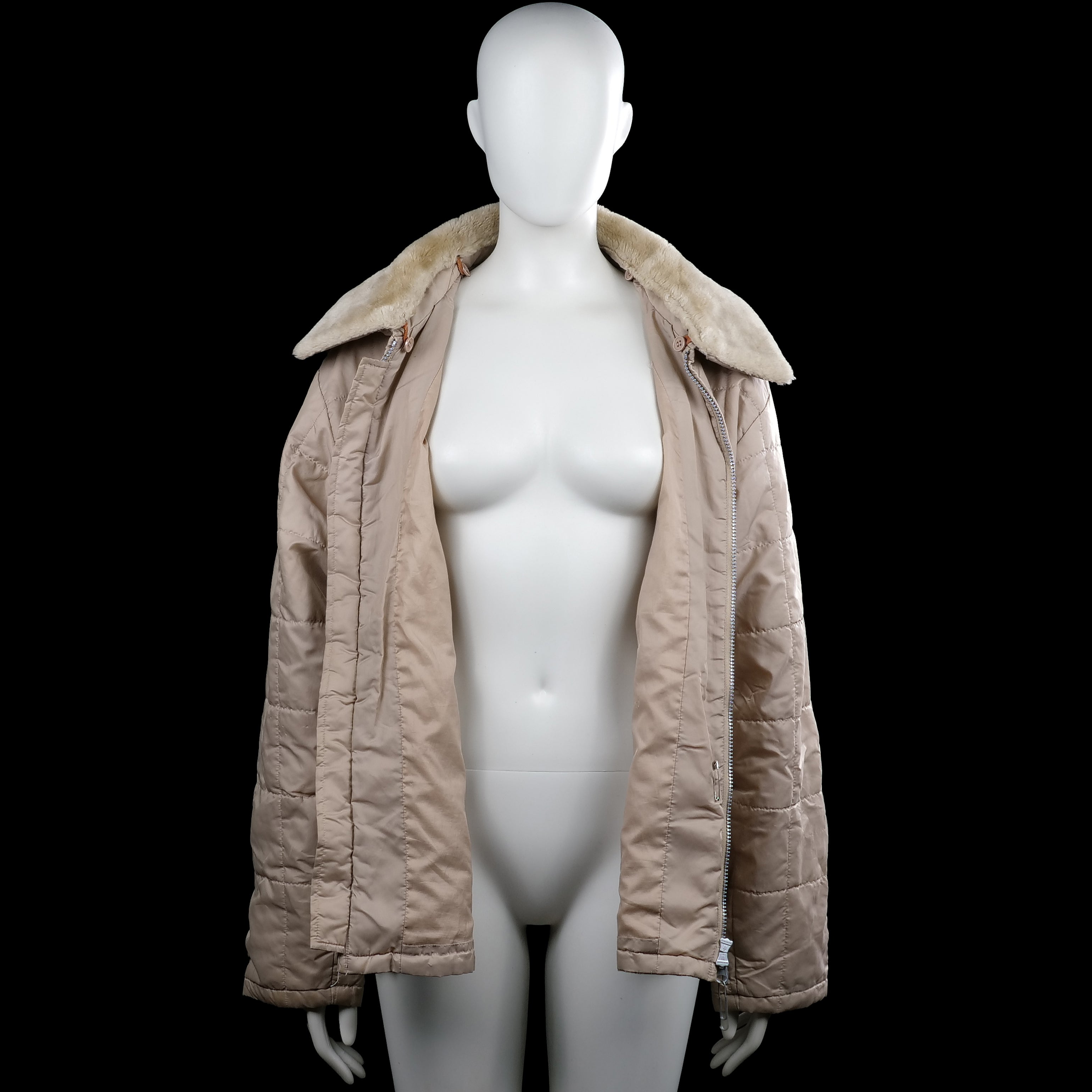 Padded jacket - Beige & Camel - Size XL