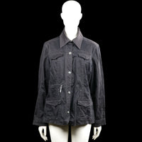 Cecil - Safari jacket - Black - Size L - Black solid long-sleeve jacket with a classic collar and button-front closure. Features multiple flap pockets and one zip pocket, button cuffs, and a straight hem.