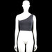 Na-kd - Tank top - Dark Gray - Size XXS - Dark gray solid one-shoulder sleeveless top with a straight hem. Ribbed vertical texture throughout.