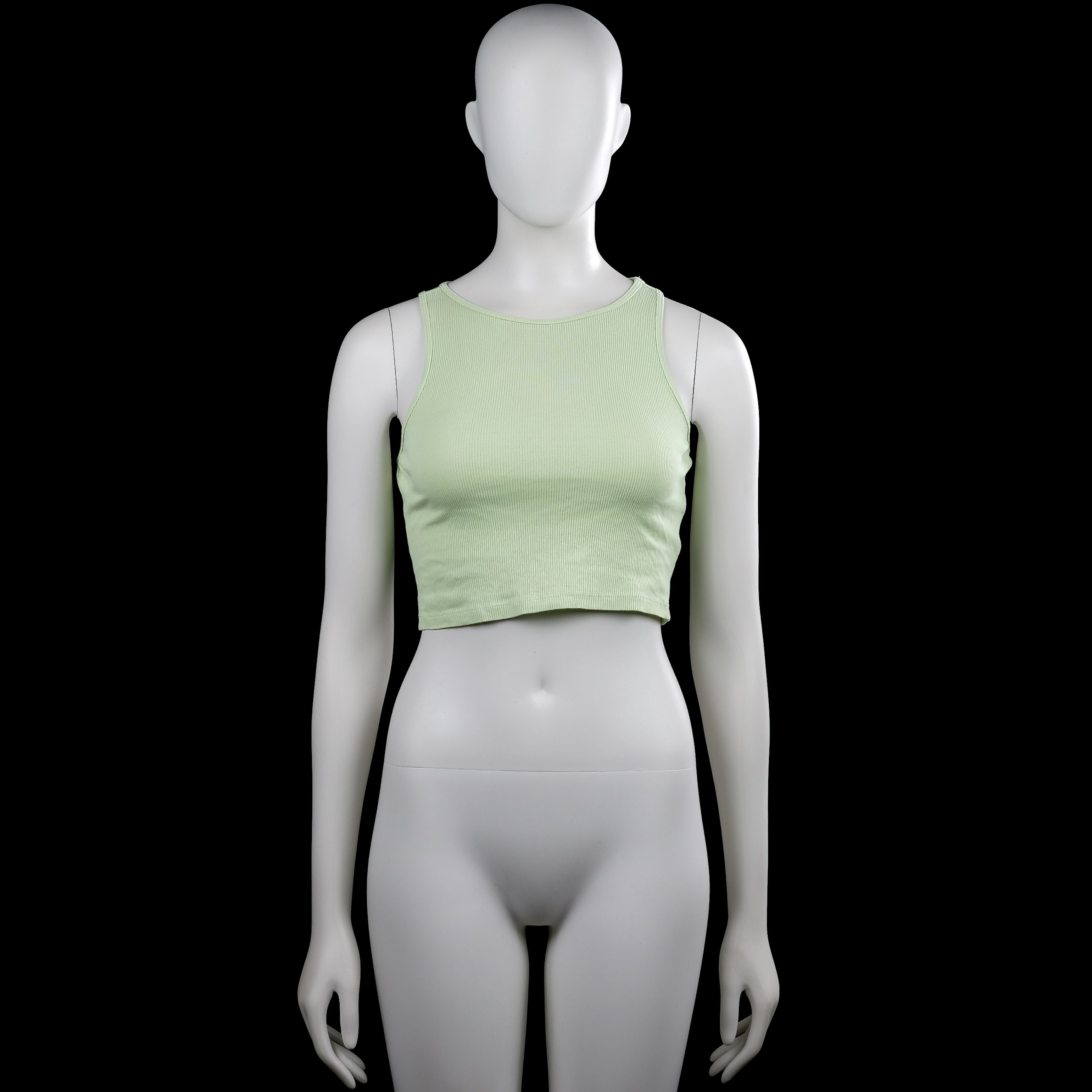 H&M Divided - Tank top - Mint - Size XS - Mint solid sleeveless cropped top with a round neckline. Straight hem with plain armhole and neckline edging.