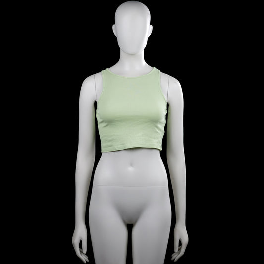 H&M Divided - Tank top - Mint - Size XS - Mint solid sleeveless cropped top with a round neckline. Straight hem with plain armhole and neckline edging.