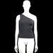 Lindex - Tank top - Charcoal - Size S - Charcoal solid one-shoulder sleeveless top with a straight hem. Features a tie detail at the shoulder.