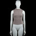 Shein - Tank top - Taupe - Size S - Taupe sleeveless ribbed top with a mock neck. Straight hem with plain armholes.