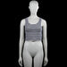 Bikbok - Tank top - White & Navy - Size M - White and navy horizontally striped sleeveless tank top with a scoop neckline. Straight hem with plain armhole and neckline binding.