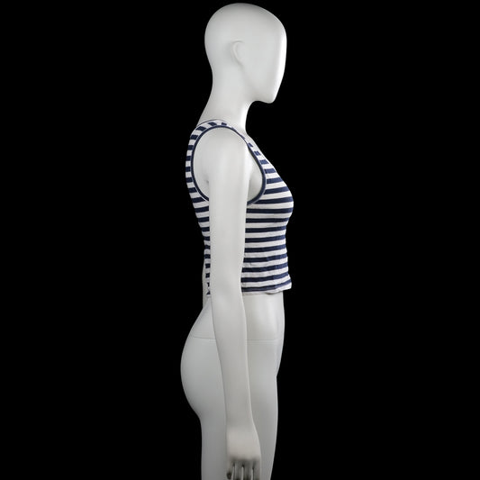 Tank top - White & Navy - Size M