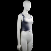 Tank top - White & Navy - Size M
