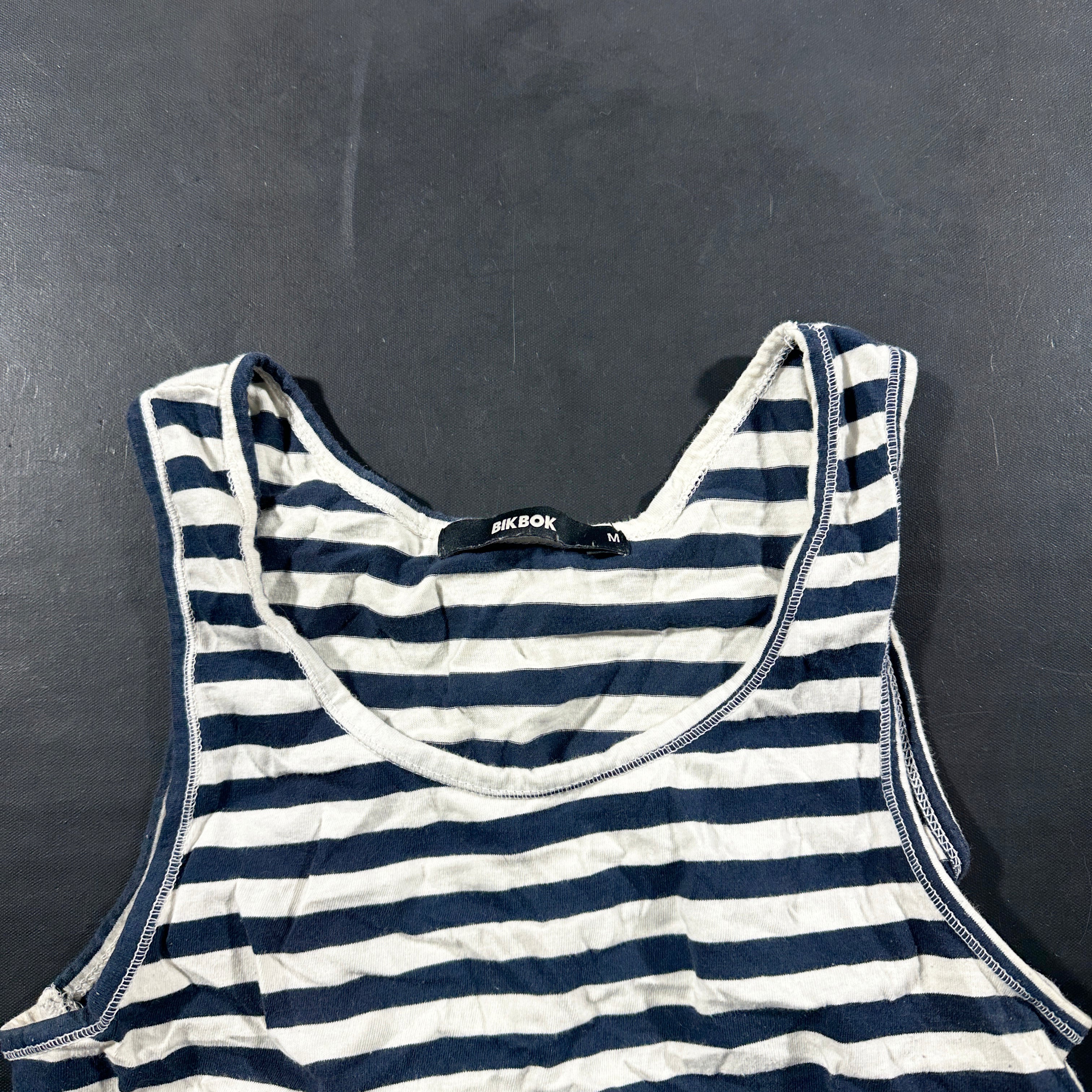 Tank top - White & Navy - Size M