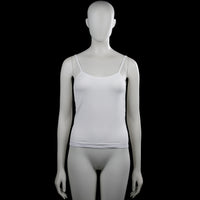 Tank top - White - Size S - White solid camisole with thin shoulder straps and a scoop neckline. Features a straight hem and no visible closures.