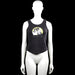 Gwh - Tank top - Black - Size S - Black sleeveless top with a round neckline and plain arm openings. Features a large graphic print on the front and a straight hem.