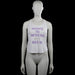 H&M - Tank top - White & Purple - Size 146, 152 - White sleeveless tank top with a scoop neckline and a printed text graphic on the front in purple and light gray. Racerback style with a purple center back seam detail and a straight hem.