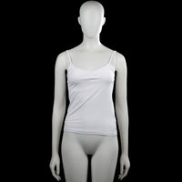 157 - Tank top - White - Size S - White solid camisole with thin shoulder straps and a scoop neckline. Straight hem with no visible closures.