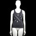 H&M - Tank top - Black & White - Size S - Black sleeveless tank top with a scoop neckline and a straight hem. Features a white graphic print on the front and plain arm openings.