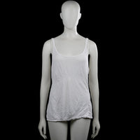 Lindex - Tank top - White - Size S - White solid sleeveless top with shoulder straps and a scoop neckline. Straight hem with plain edges and no visible closures.