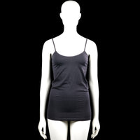 Tank top - Charcoal - Size L, XL - Charcoal solid camisole-style top with thin shoulder straps and a scoop neckline. Straight hem with no visible closures or pockets.
