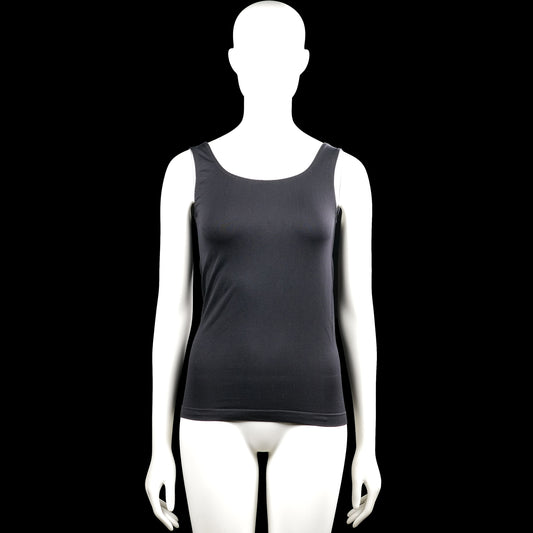 Crossbow - Tank top - Black - Size ONE SIZE - Black solid sleeveless tank top with a scoop neckline and wide shoulder straps. Straight hem with no visible closures or pockets.