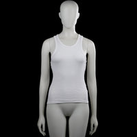 Gina Tricot - Tank top - White - Size M - White solid sleeveless tank top with a scoop neckline and wide shoulder straps. Straight hem with plain armhole and neckline binding.