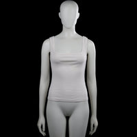 Shein - Tank top - White - Size XS - White solid sleeveless top with a squared neckline and wide shoulder straps. Straight hem with plain armhole edging.