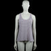 Tank top - White & Navy - Size M - White and navy striped sleeveless top with a scoop neckline and plain armhole trim. Straight hem with no visible closures or pockets.