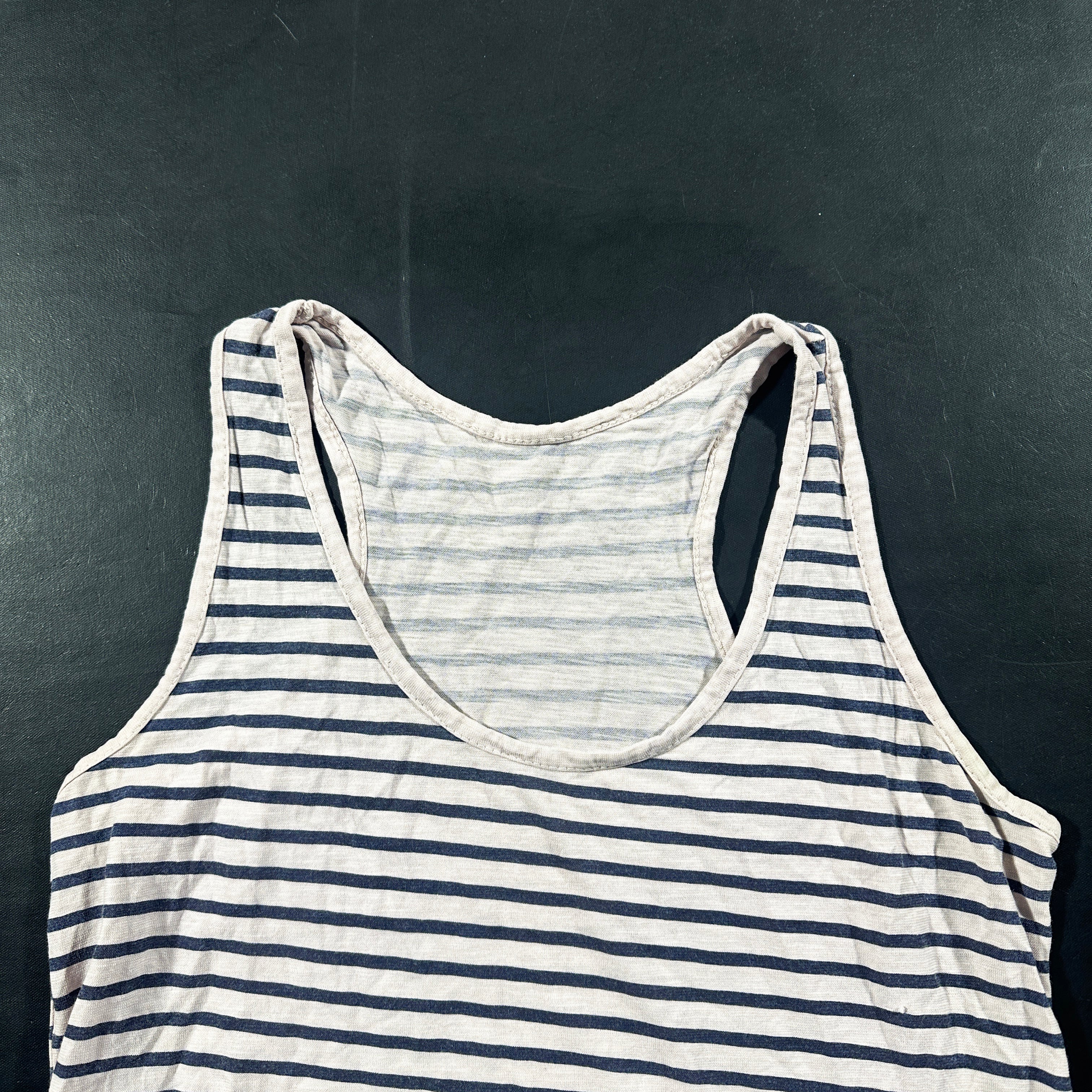 Tank top - White & Navy - Size M