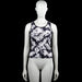 Soc - Tank top - White & Black - Size 146, 152 - White and black sleeveless top with a round neckline and an allover abstract print. Features black trim at the armholes and neckline, a racerback panel, and a straight hem.