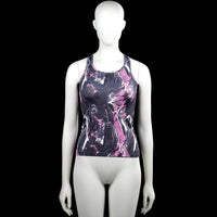 Pxs - Tank top - Black & Pink - Size 140 - Black and pink printed sleeveless tank top with a scoop neckline and racerback. Straight hem and plain arm and neck openings.
