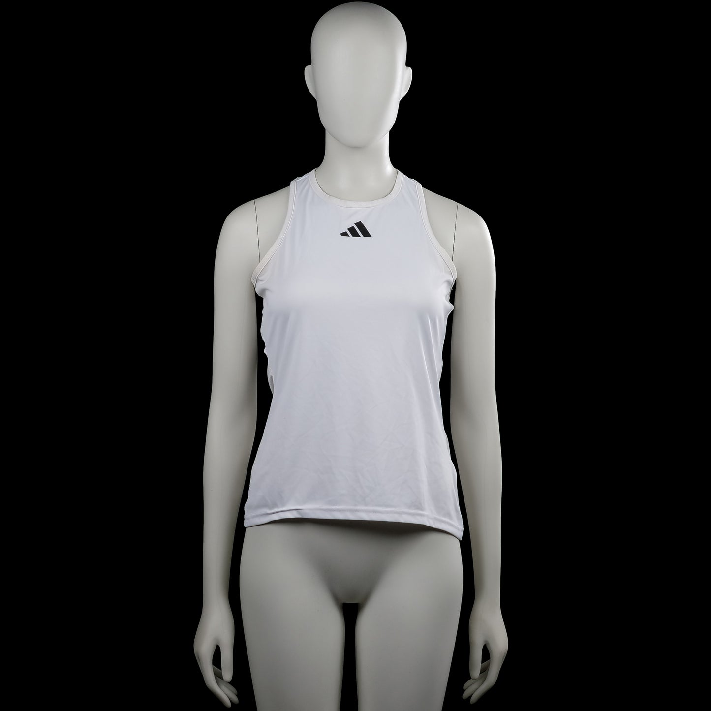Adidas - Sports top - White & Light Gray - Size M - Sleeveless top in white with light gray side panels and a round neckline. Features a racerback and a straight hem.