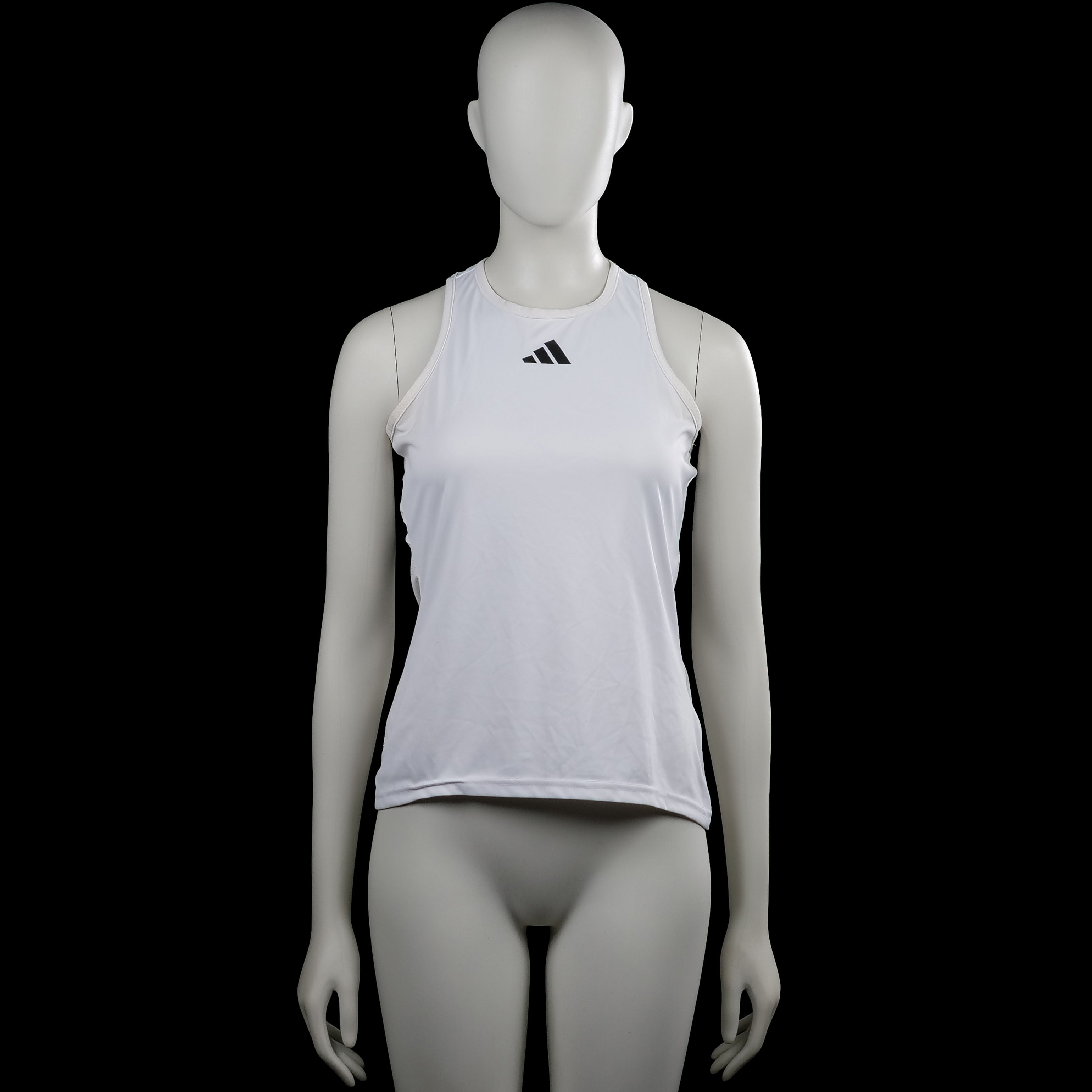 Adidas - Sports top - White & Light Gray - Size M - Sleeveless top in white with light gray side panels and a round neckline. Features a racerback and a straight hem.