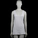 Tank top - White - Size 52 - White solid sleeveless tank top with a scoop neckline and straight hem. Features a small lace detail at the center front neckline.
