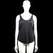Åhlens - Tank top - Charcoal - Size S - Charcoal solid sleeveless tank top with a scoop neckline and plain arm openings. Features an asymmetrical hem with an extended side panel.
