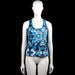 Soc - Tank top - Light Blue & Navy - Size 38 - Sleeveless tank top in light blue and navy with an allover geometric print and a scoop neckline. Straight hem with a racerback and a large back cutout.
