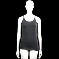 Newbody - Tank top - Black - Size L - Black solid sleeveless top with thin shoulder straps and a scoop neckline. Straight hem with no visible closures or pockets.
