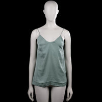H&M - Tank top - Sage - Size 32 - Sage solid camisole top with thin spaghetti straps and a V-neckline. Features a straight hem.