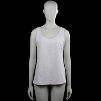 John cabot - Tank top - White - Size XL - White solid sleeveless top with a scoop neckline and lace trim along the neckline and armholes. Straight hem with no visible closures.