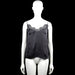 H&M - Tank top - Charcoal & Black - Size 34 - Charcoal sleeveless camisole with thin shoulder straps and a V-neckline trimmed with black lace. Straight hem with no visible closures.