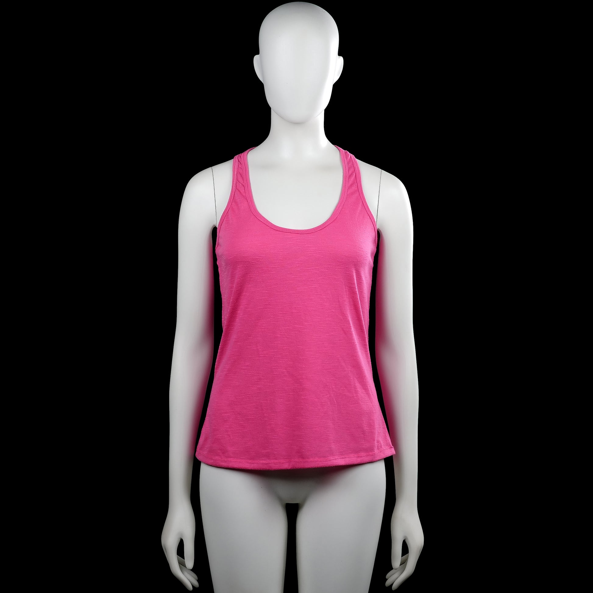Monstanita - Tank top - Pink - Size M - Pink solid sleeveless tank top with a scoop neckline and racerback. Straight hem with a small printed graphic near the lower back.