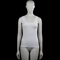Anni Rolfi - Tank top - White - Size S - White solid sleeveless top with a scoop neckline and wide shoulder straps. Straight hem with no visible closures or pockets.
