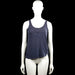 Ellos - Tank top - Navy - Size 34, 36 - Navy solid sleeveless top with a scoop neckline and a short button placket at the center front. Straight hem with small side slits.