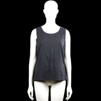 Amalia - Tank top - Charcoal - Size L - Charcoal solid sleeveless top with a scoop neckline. Straight hem with plain arm openings.