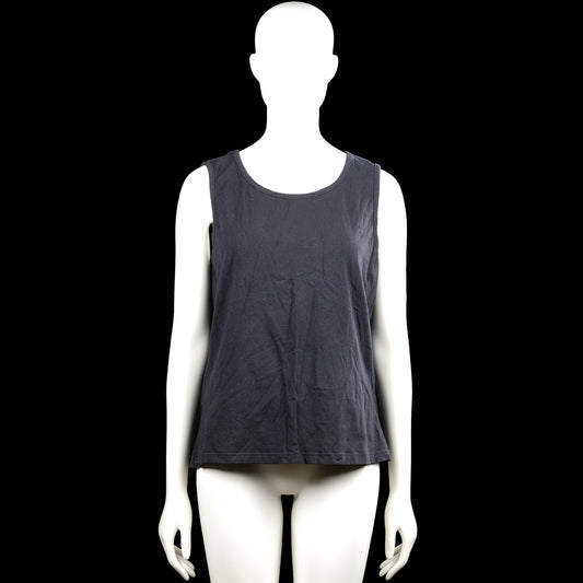 Amalia - Tank top - Charcoal - Size L - Charcoal solid sleeveless top with a scoop neckline. Straight hem with plain arm openings.