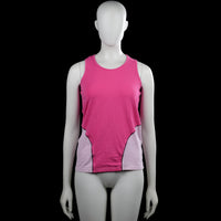 Soc - Bodysuit - Pink & Lilac - Size 42 - Pink and lilac sleeveless top with a round neck and racerback. Features a straight hem with contrasting seam trim.