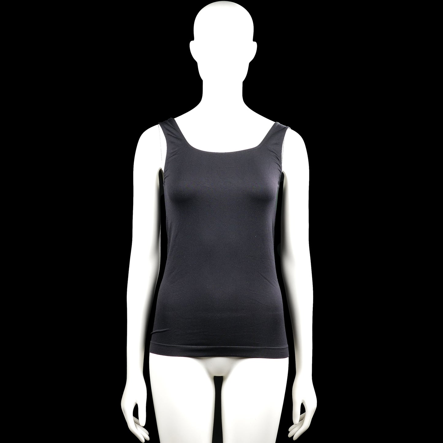 Crossbow - Tank top - Charcoal - Size ONE SIZE - Charcoal solid sleeveless tank top with a scoop neckline and wide shoulder straps. Straight hem with no visible closures.