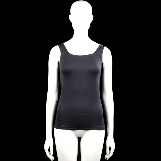 Crossbow - Tank top - Charcoal - Size ONE SIZE - Charcoal solid sleeveless tank top with a scoop neckline and wide shoulder straps. Straight hem with no visible closures.