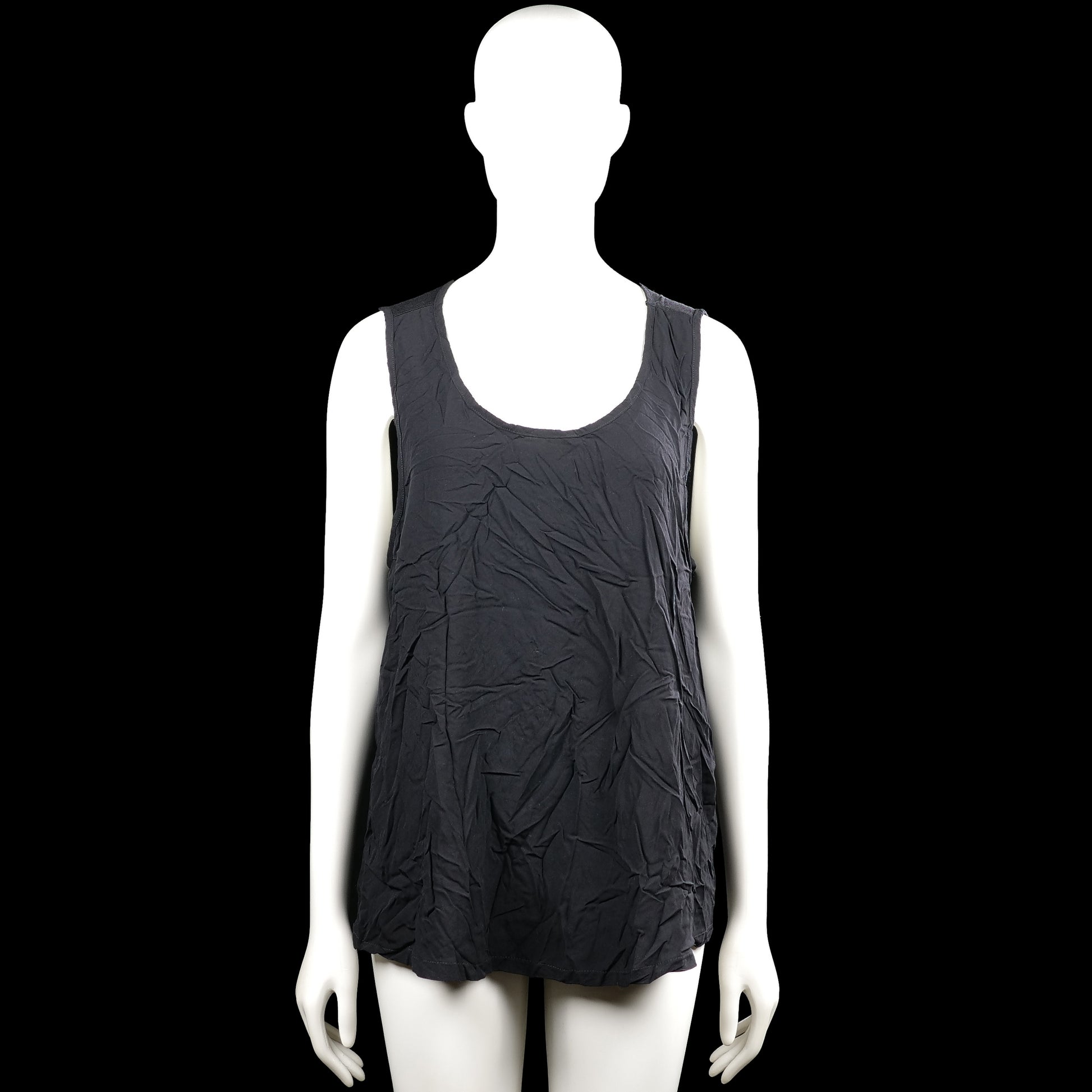 Lindex - Tank top - Charcoal - Size XL - Charcoal solid sleeveless top with a scoop neckline and plain arm openings. Straight hem with no visible closures or pockets.