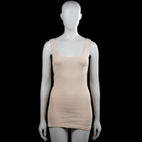 Twentini - Tank top - Beige - Size M - Beige solid sleeveless top with a scoop neckline and wide shoulder straps. Straight hem with no visible closures or pockets.