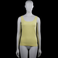 Flash Women - Tank top - Yellow - Size M - Yellow solid sleeveless tank top with a scoop neckline. Straight hem with plain armhole and neckline trim.