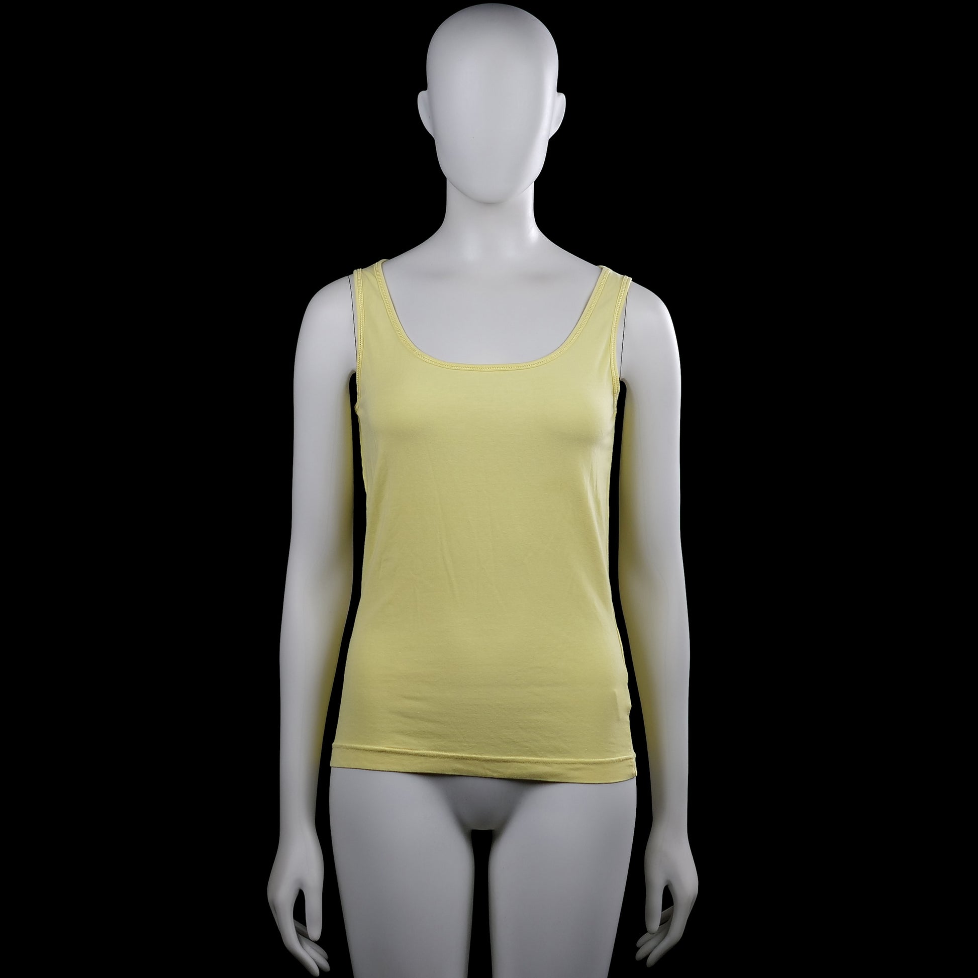 Flash Women - Tank top - Yellow - Size M - Yellow solid sleeveless tank top with a scoop neckline. Straight hem with plain armhole and neckline trim.
