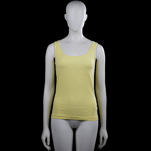 Flash Women - Tank top - Yellow - Size M - Yellow solid sleeveless tank top with a scoop neckline. Straight hem with plain armhole and neckline trim.