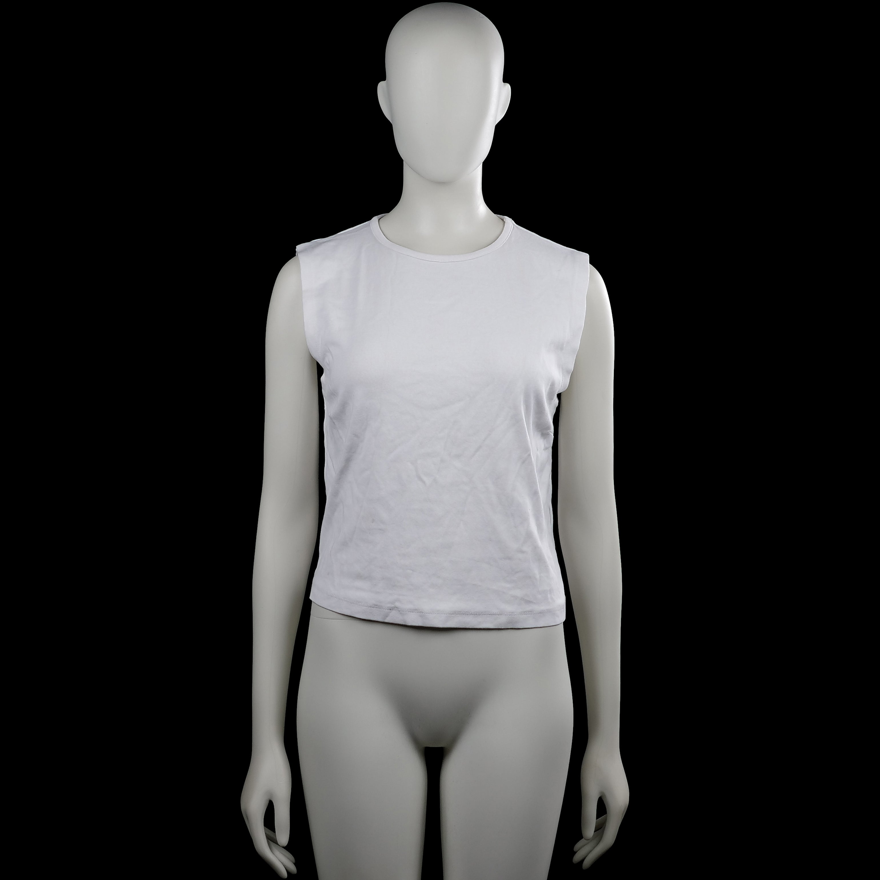 Bikbok - Tank top - White - Size XL - White solid sleeveless top with a round neckline and straight hem. No visible closures or pockets.