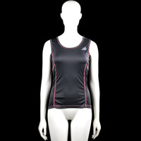Resist - Tank top - Black & Pink - Size S - Black and pink sleeveless top with a scoop neckline and contrast stitching. Straight hem and a small graphic on the chest.
