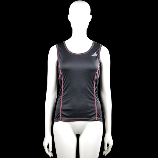 Resist - Tank top - Black & Pink - Size S - Black and pink sleeveless top with a scoop neckline and contrast stitching. Straight hem and a small graphic on the chest.
